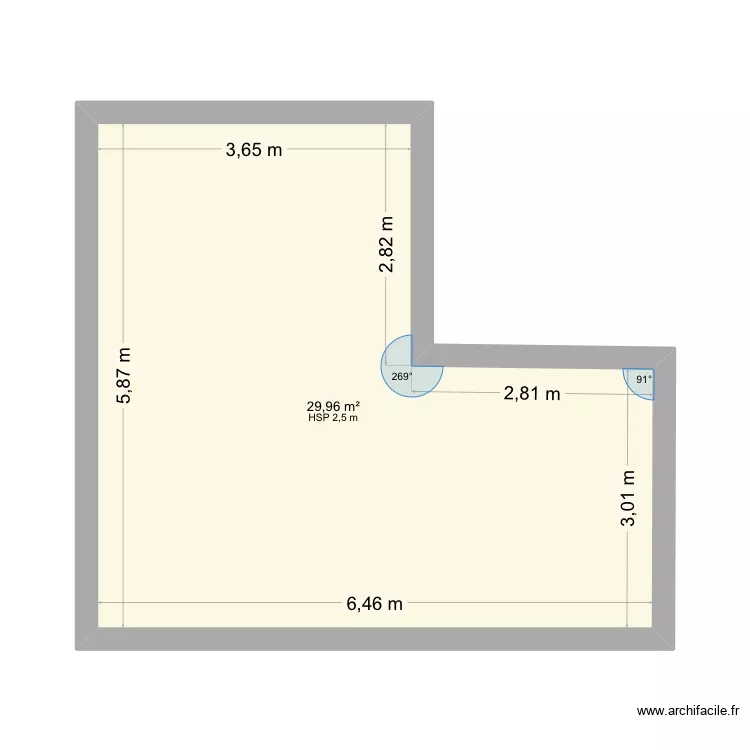 Anthony. Plan de 1  et 30 m²