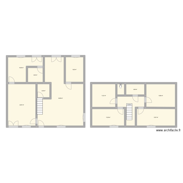 Maison 75 - option 2. Plan de 12 pièces et 165 m2