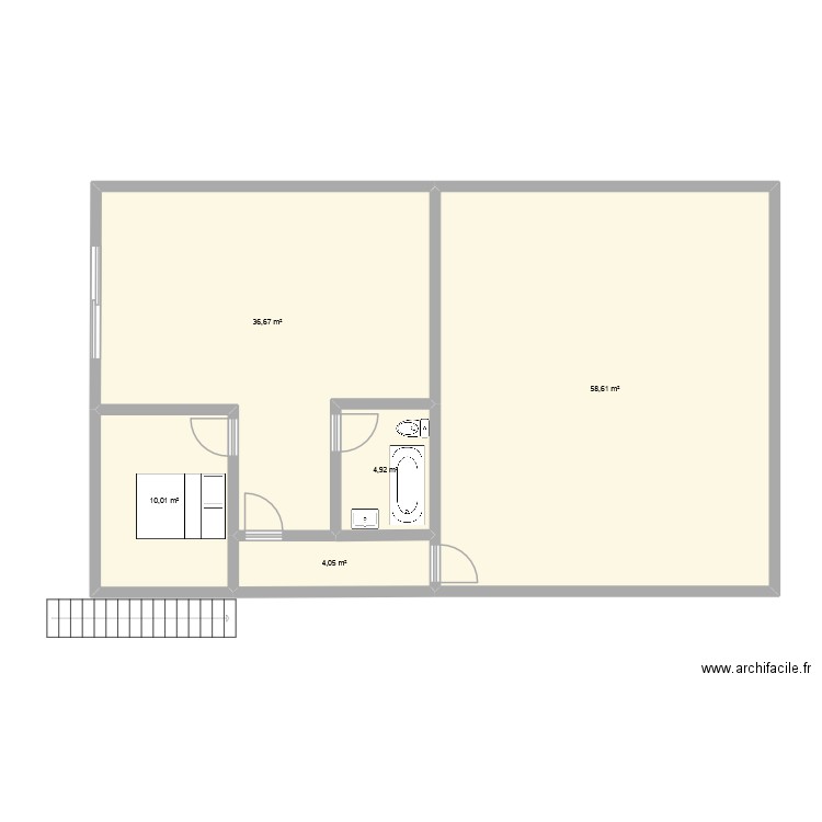 étage1. Plan de 5 pièces et 114 m2