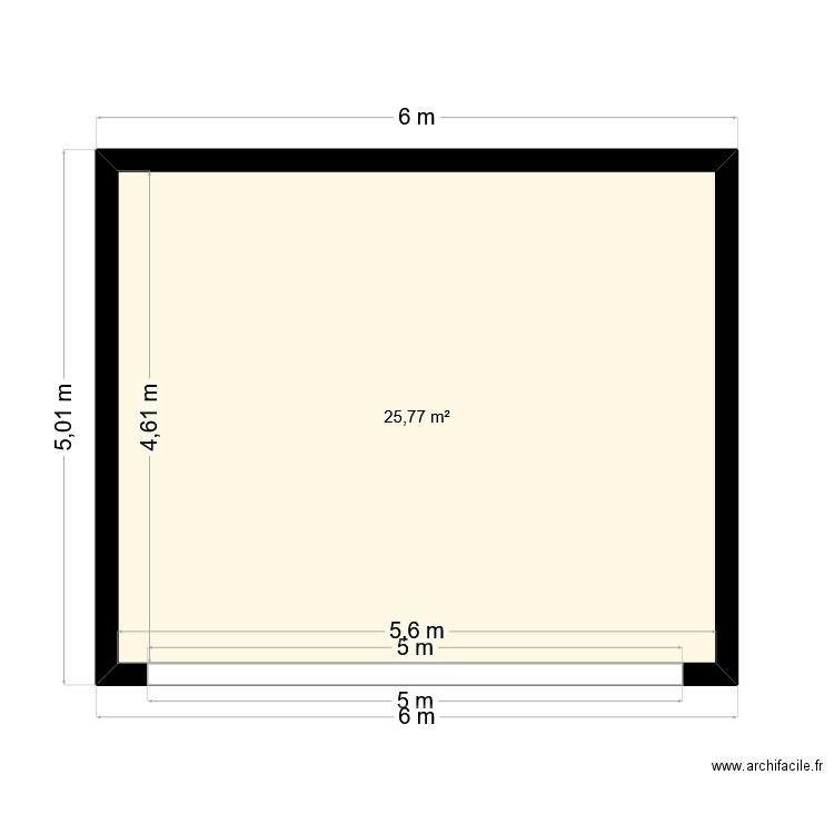 abri voitures. Plan de 1 pièce et 26 m2