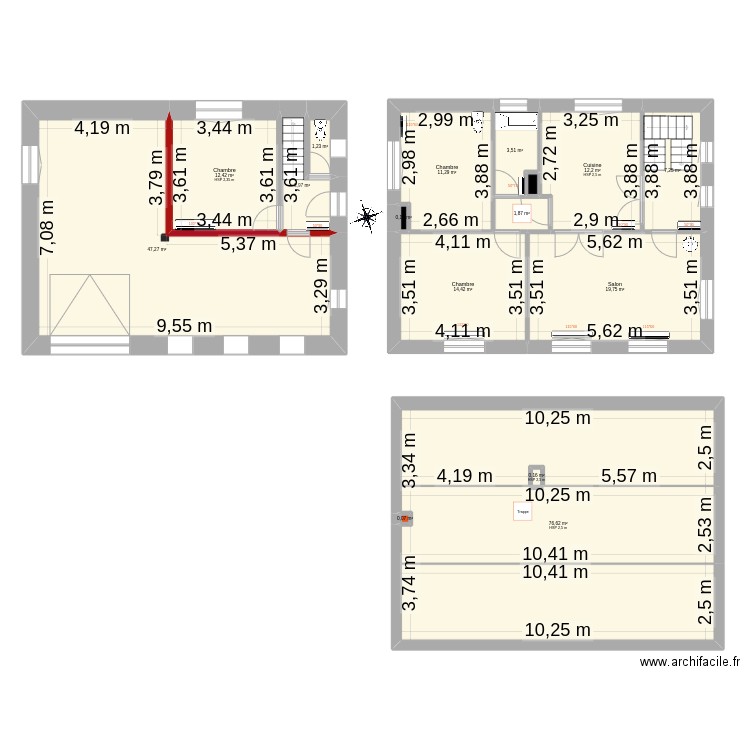 test. Plan de 16 pièces et 212 m2