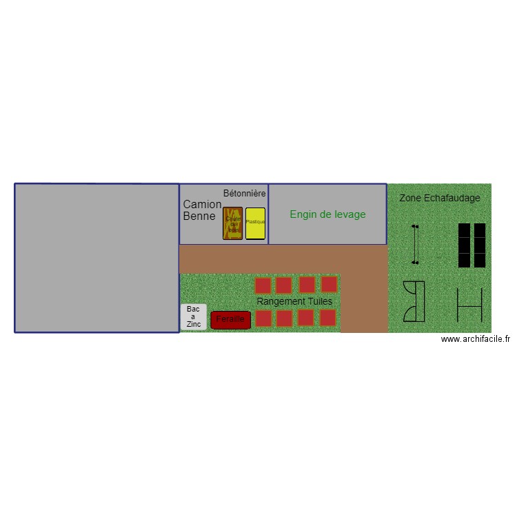 locaux. Plan de 3 pièces et 166 m2