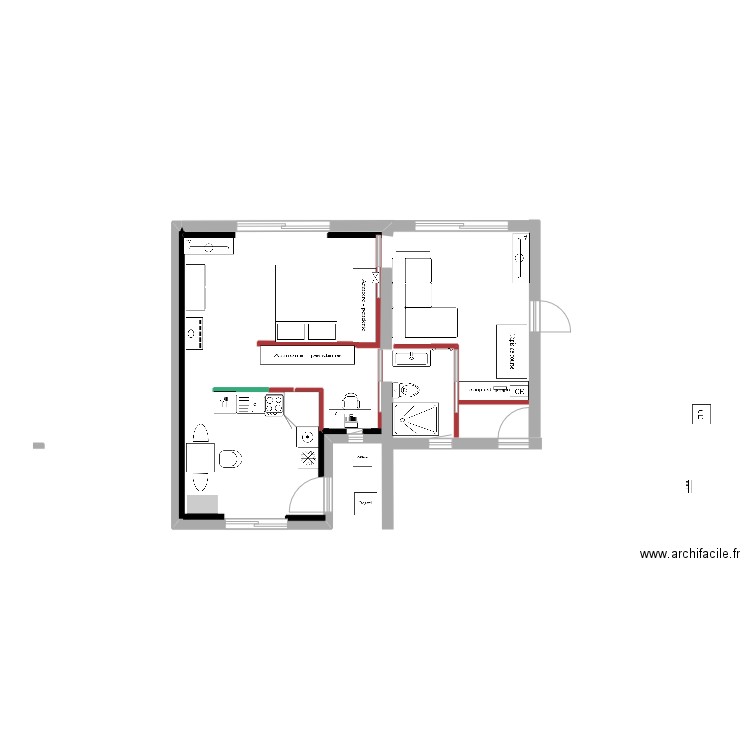 Chambre 7 - Chambre 6 - V9 (plus grande). Plan de 0 pièce et 0 m2