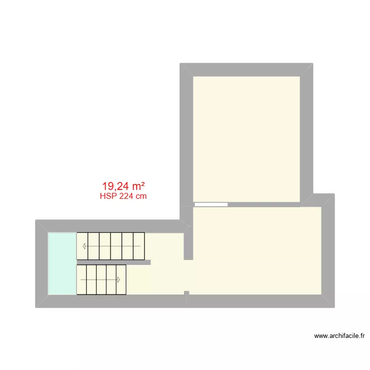 Cave De Canni&egrave;re. Plan de 1  et 19 m²