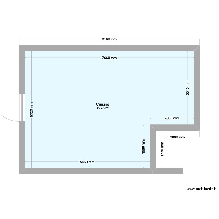 Restaurant ACTIVA. Plan de 1 pièce et 37 m2