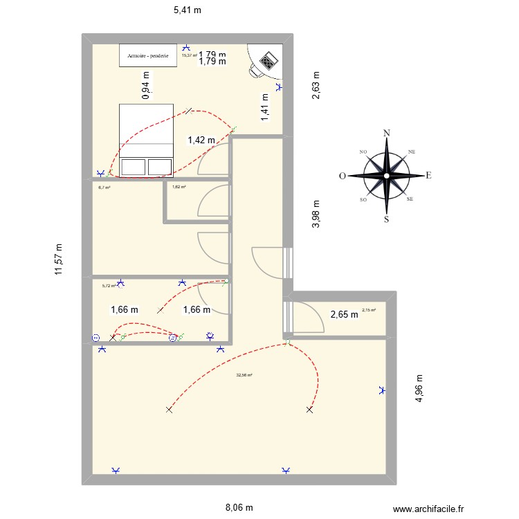 maison type f    Lohan. Plan de 0 pièce et 0 m2