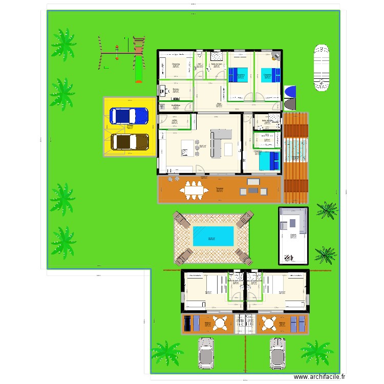 villa AP LABICHE. Plan de 27 pièces et 1196 m2