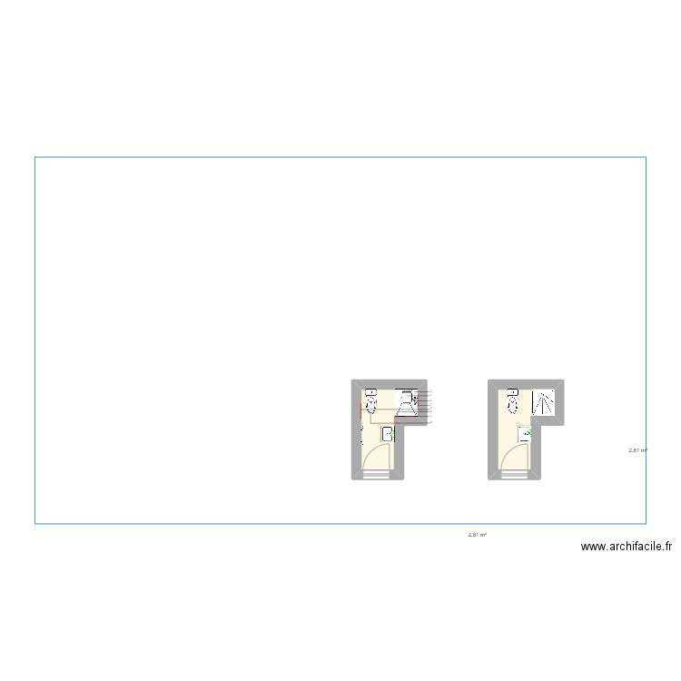 LAMB. Plan de 2 pièces et 6 m2