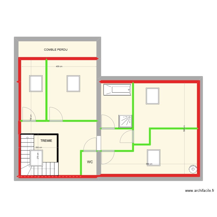 CLAVEAU LOGEMENT 2 ETAGE. Plan de 10 pièces et 68 m2