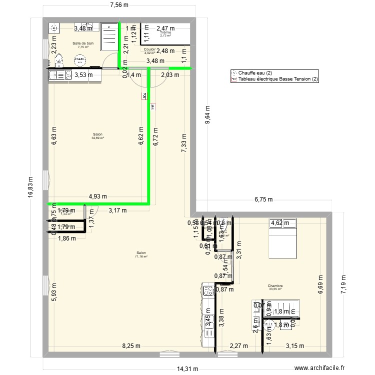 NADEGE R+2. Plan de 10 pièces et 157 m2