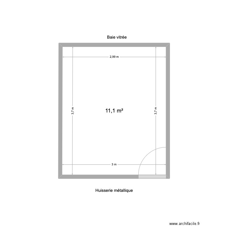 pesciarelli. Plan de 1 pièce et 11 m2