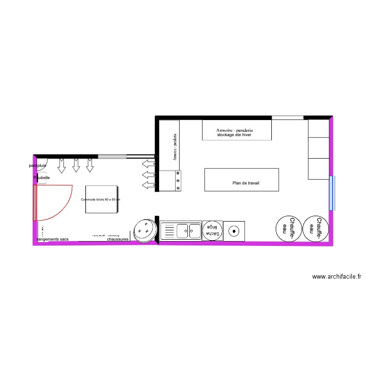 vestibule buanderie. Plan de 0 pièce et 0 m2