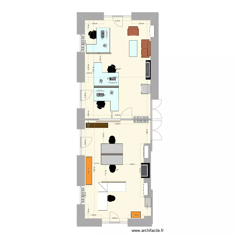 Plans bureaux. Plan de 