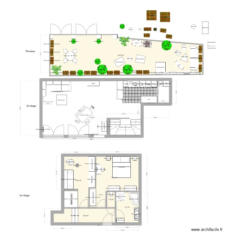 10 passage Rivière Terrasse v5. Plan de 7 pièces et 100 m2
