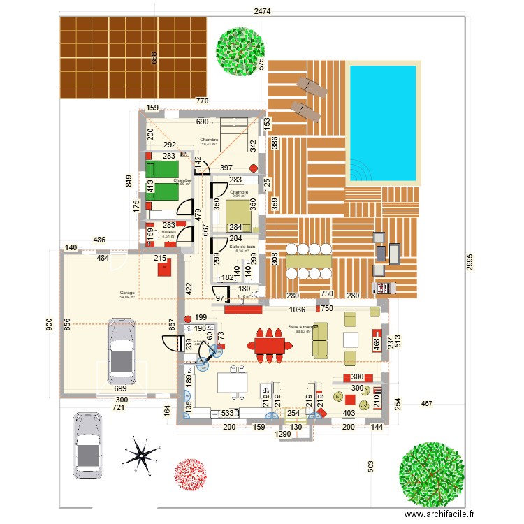 plan chevrette 2. Plan de 9 pièces et 209 m2