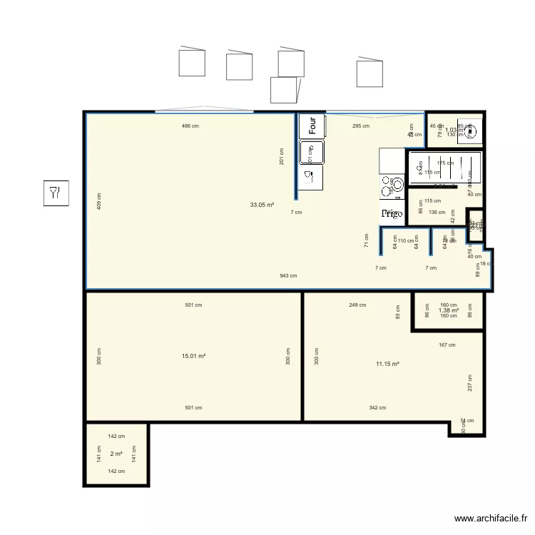gambetta rdc t3MODIF2. Plan de 0 pièce et 0 m2