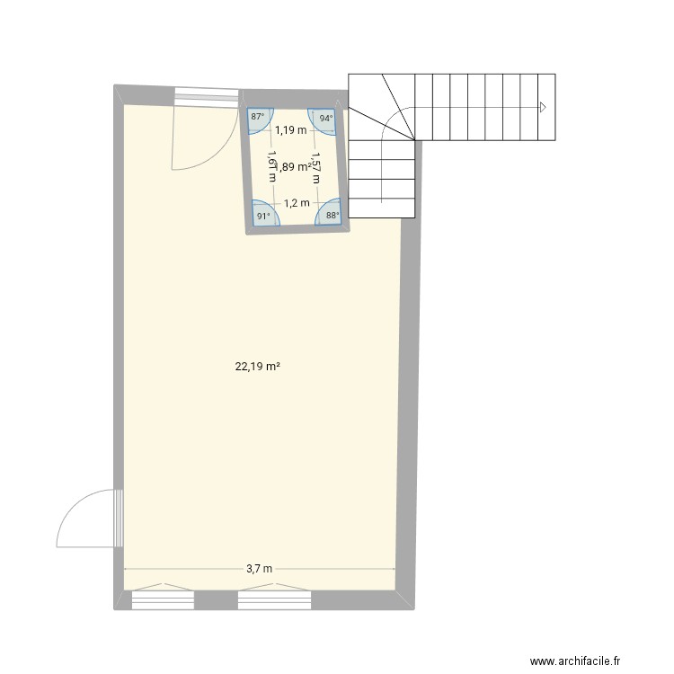 Bon plan 1. Plan de 2 pièces et 24 m2