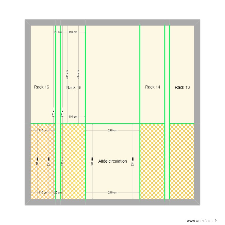 ('('(. Plan de 12 pièces et 55 m2