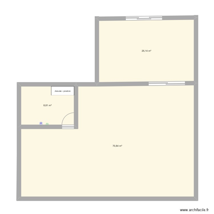 BAT BRET. Plan de 3 pièces et 105 m2