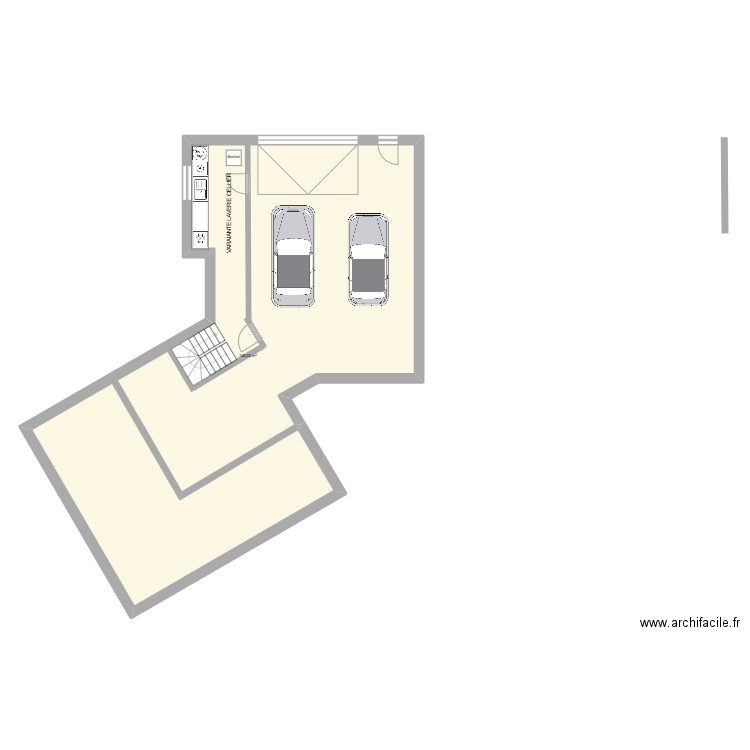 PROJET    R-1   VICTOR & LISA. Plan de 1 pièce et 148 m2