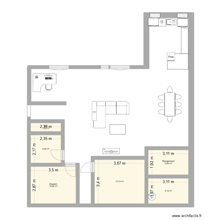 Maison BC. Plan de 6 pièces et 42 m2