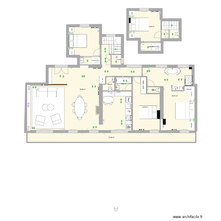 6 LAURISTON 3. Plan de 10 pièces et 157 m2