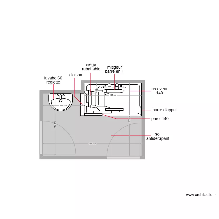 mourlon. Plan de 1  et 4 m²