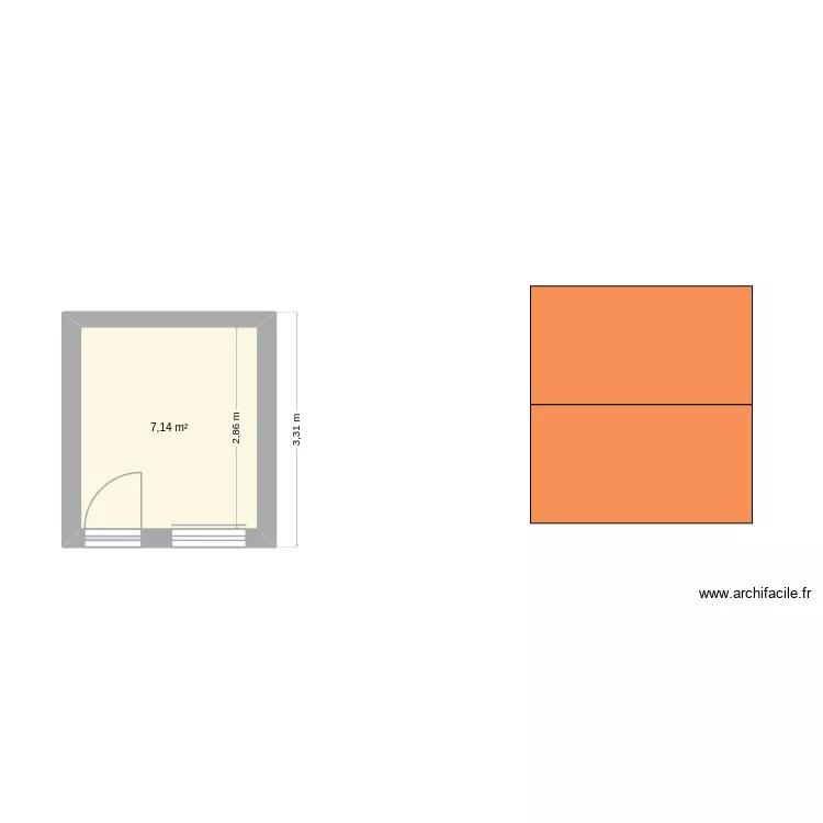 corbeau. Plan de 1  et 7 m²