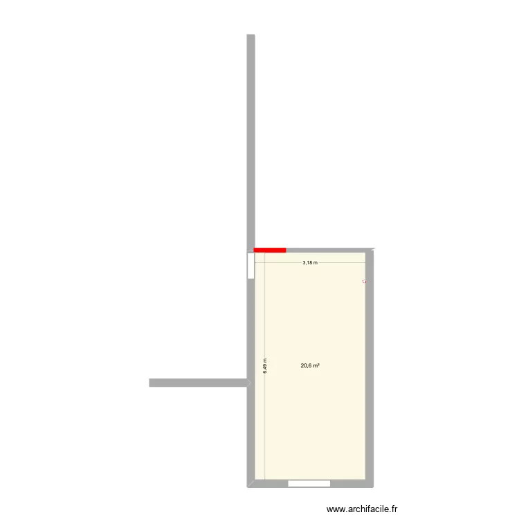 chambre CR. Plan de 1  et 21 m²