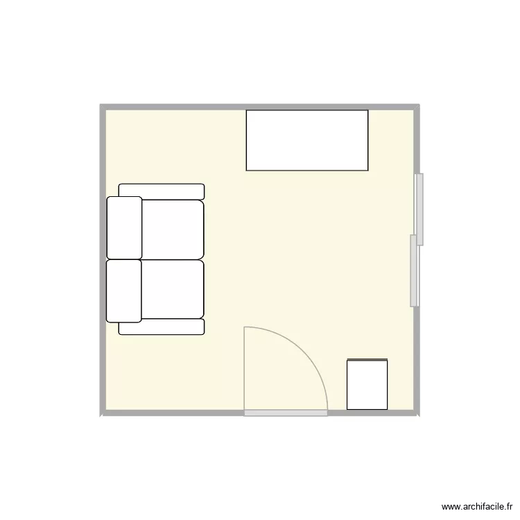 Bureau. Plan de 1  et 9 m²