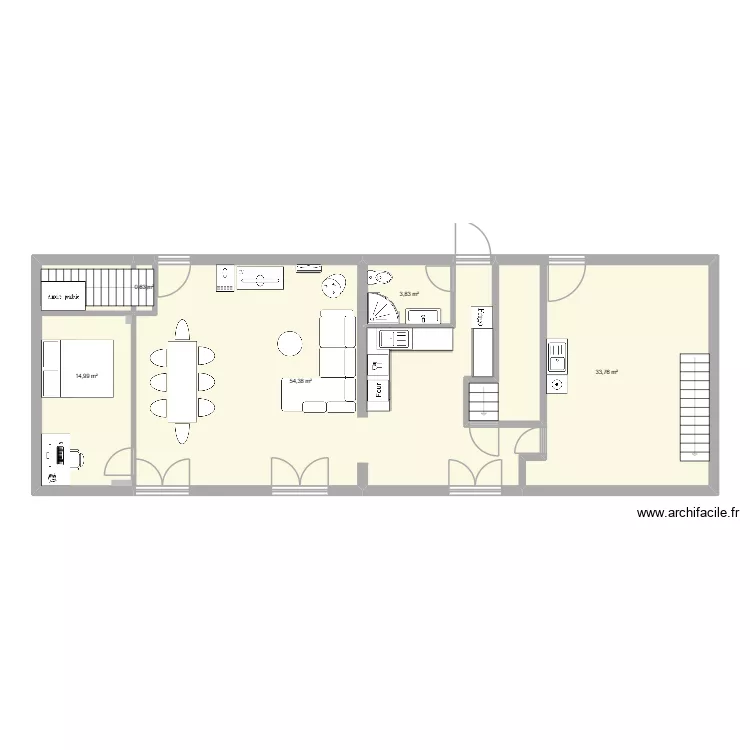 Gite-rez de chauss&eacute; vf. Plan de 5  et 108 m²