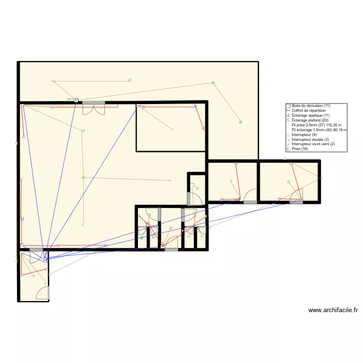 Discothèque unifilaire. Plan de Discothèque unifilaire. Plan de