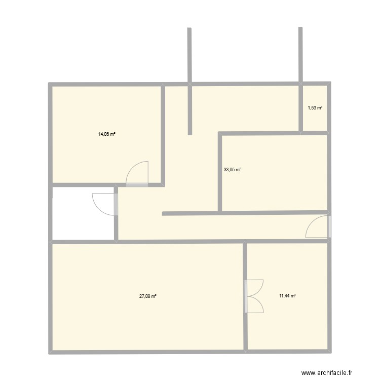 maison hevie. Plan de 5 pièces et 87 m2