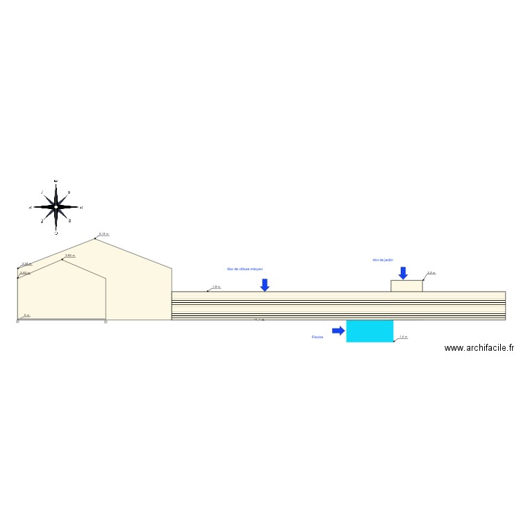plan de coupe ouest. Plan de 0 pièce et 0 m2