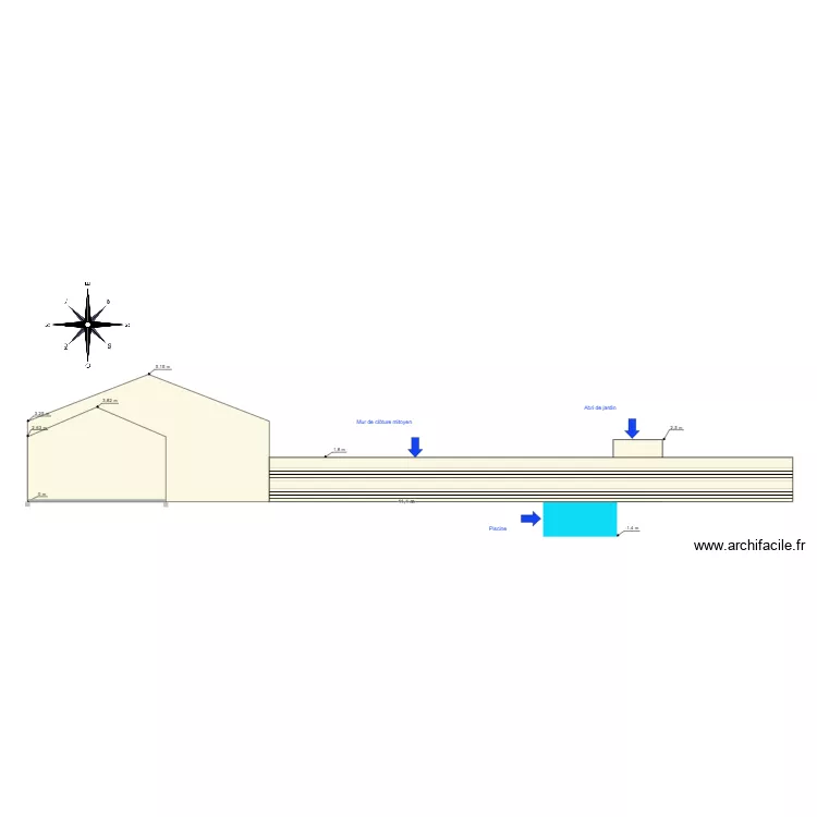 plan de coupe ouest. Plan de 