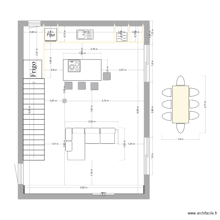 portissol 4. Plan de 5 pièces et 46 m2