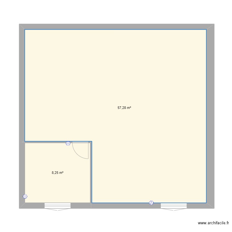 MAISON DAB. Plan de 2 pièces et 66 m2