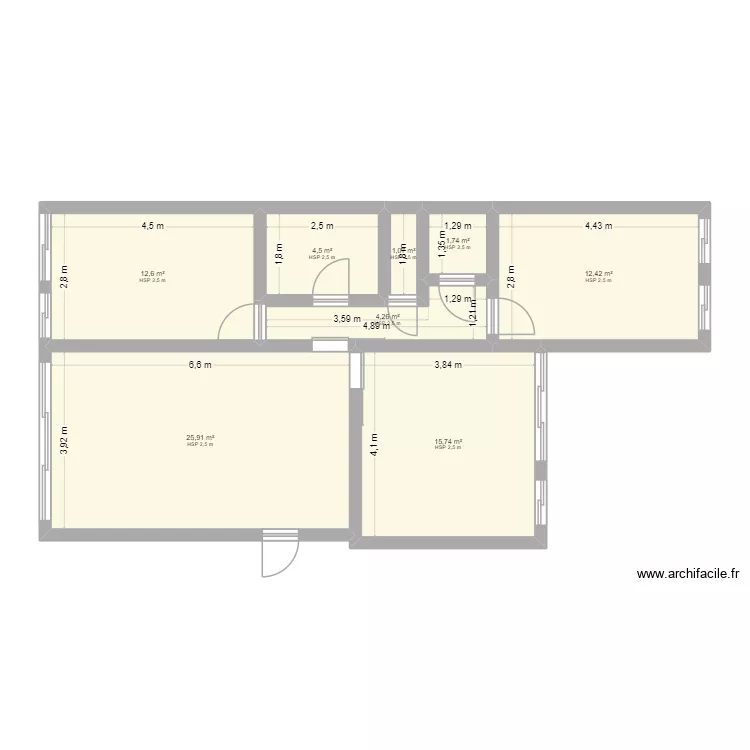 Apt Metz RDC Plan D. Plan de 8  et 78 m²