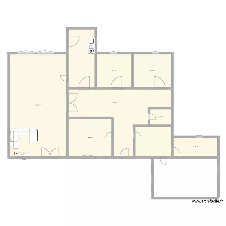 RNTL. Plan de 7  et 305 m²