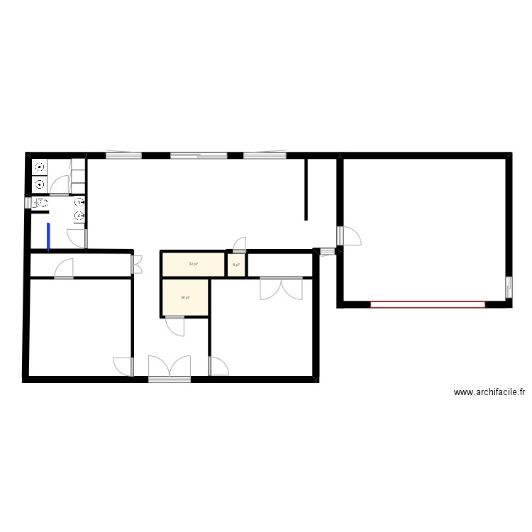 st jean les pile. Plan de 3 pièces et 7 m2