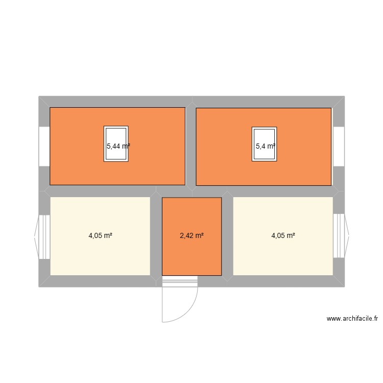 Douai extension. Plan de 5 pièces et 21 m2