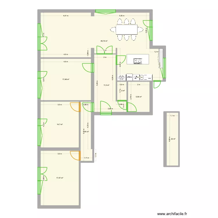 Correction. Plan de 9  et 128 m²