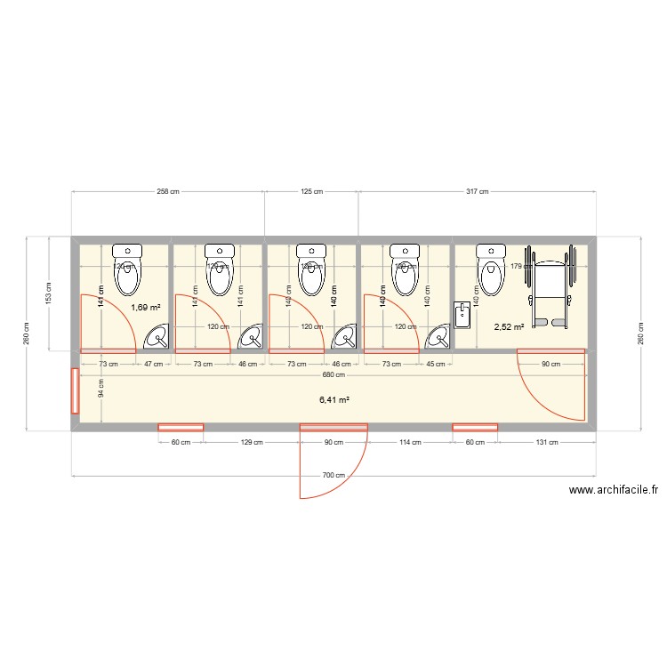 WC FEMME. Plan de 0 pièce et 0 m2