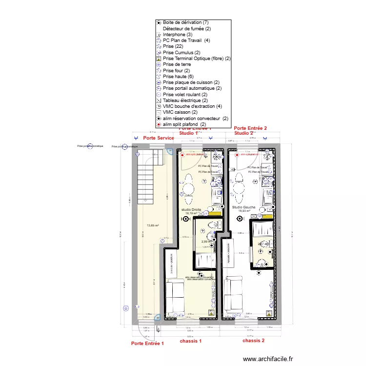 immeuble 1 RDC V2-c Elec 2 studios. Plan de immeuble 1 RDC V2-c Elec 2 studios. Plan de
