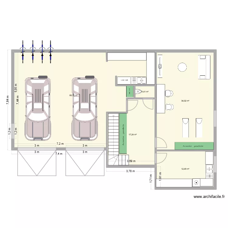 MAISON COURNON SOUS SOL v4. Plan de 5  et 132 m²