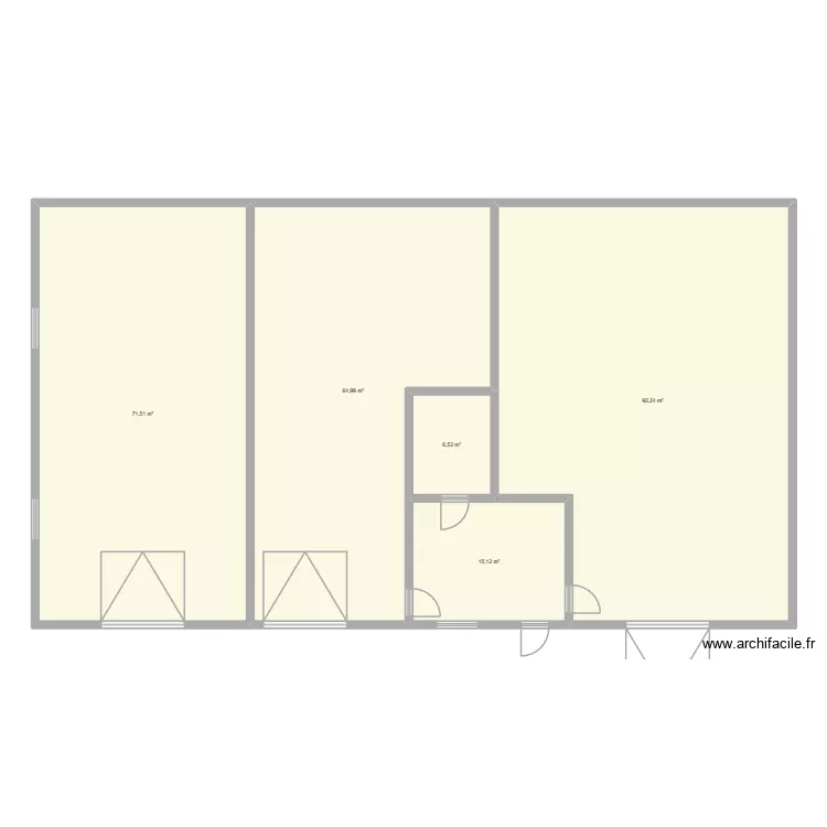 batiment AS. Plan de 5 pièces et 250 m²