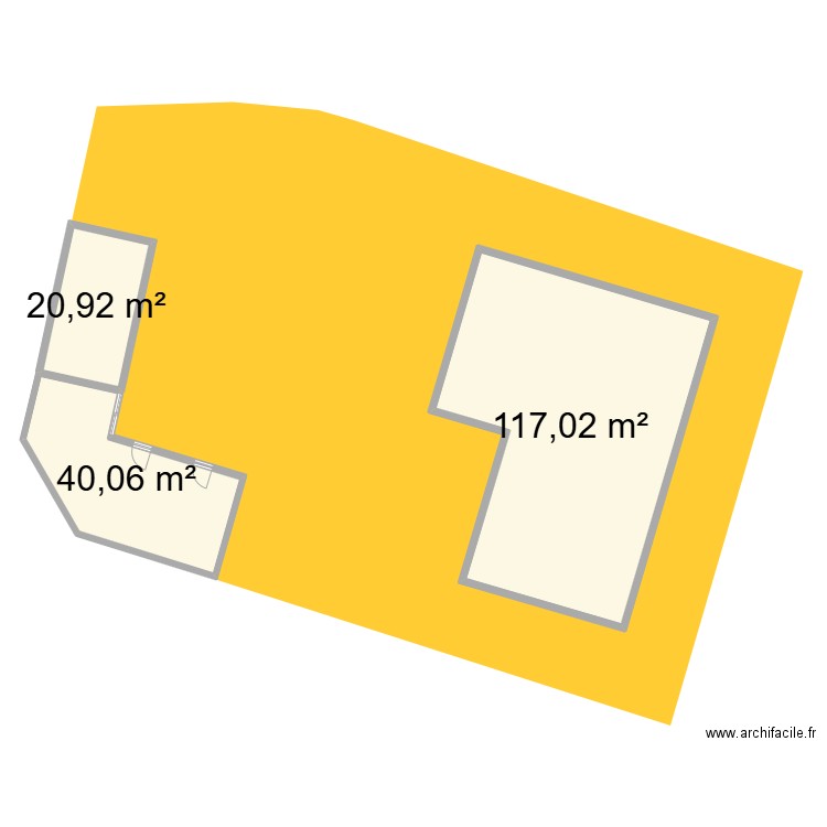 vong. Plan de 3 pièces et 178 m2