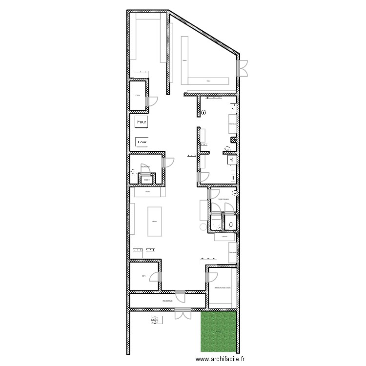 Atelier du pain ST Aubun. Plan de 11 pièces et 215 m2