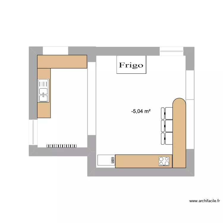 Cuisine. Plan de 1 et 9 m² Cuisine. Plan de 1 et 9 m²