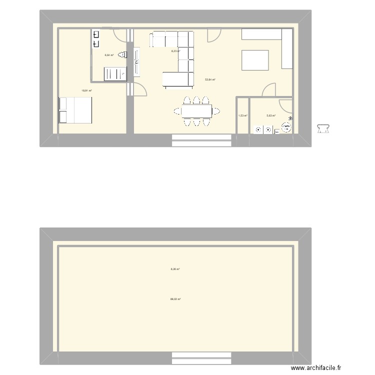 Grange Meillets idée n°1. Plan de 8 pièces et 191 m2